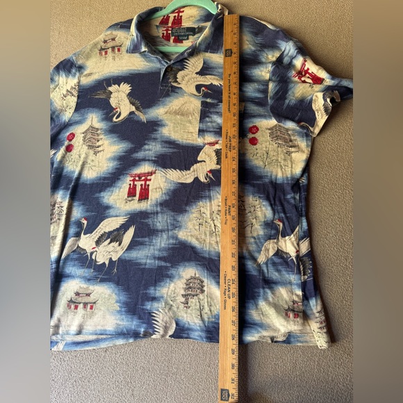 VTG 90'S POLO RALPH LAUREN JAPAN CRANE TEMPLE POLO SHIRT Size XL - Picture 12 of 14